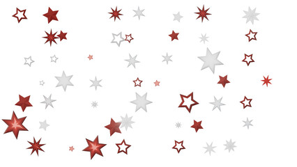 A background with scattered red and white stars, a simple design for your project.