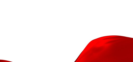 Smooth elegant red cloth isolated on white background