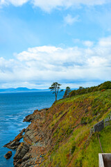 Fort Bulnes  near Punta Arenas, the first Chilean settlement on the Strait of Magellan. Bulnes was built in 1843  to protect Southern Chile and the Strait of Magellan from claims by other countries.  