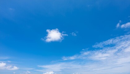 Fototapeta premium 파란 하늘에 떠있는 구름 한점