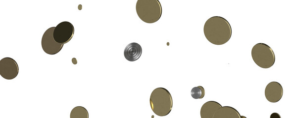 gold confetti background, isolated on transparent background