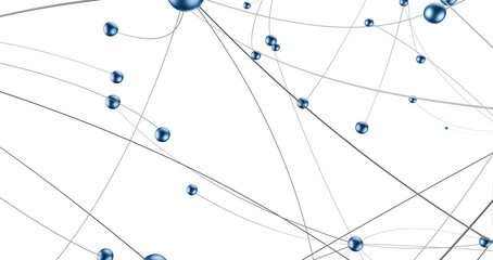 Neural network 3D illustration. Big data and cybersecurity