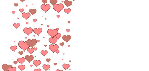 Ilustration of red realistics hearts whit 3D effect. rain of hearts