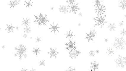 Grey Snowflake Pattern on White Background