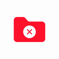 delete folder icon sign vector