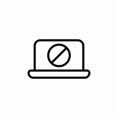 laptop error icon sign vector