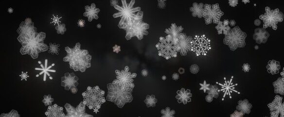 Snowflake Blizzard: Brilliant 3D Illustration Showcasing Descending Holiday Snowflakes