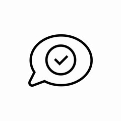 speech bubble check mark icon sign vector