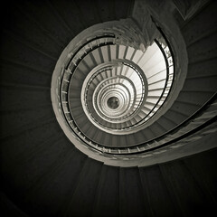 Fototapeta premium spiral staircase in the building