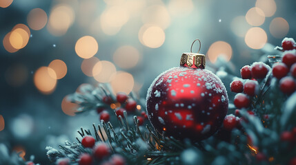 Festive Christmas Background Design with Space for Text or Logo