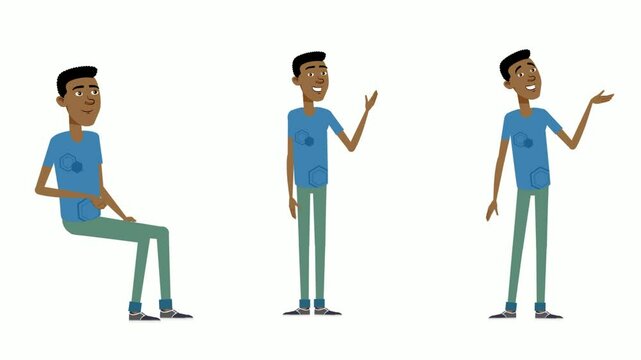  a man in different positions and situations 