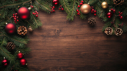 Festive Christmas Background Design with Space for Text or Logo