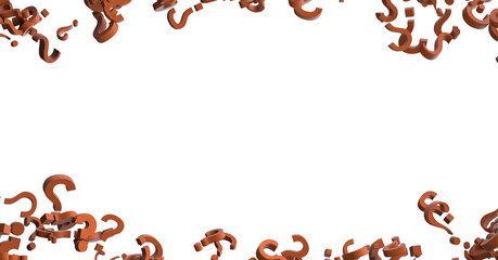 Infinite question marks, original 3d rendering