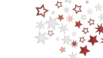 Abstract design with red and white stars on a black background