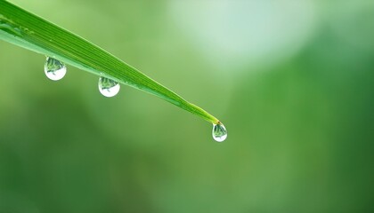 나뭇잎 끝에 물방울이 매달려있는 모습