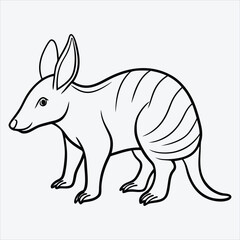Fototapeta premium Aardvark line art White background illustration Generative Ai
