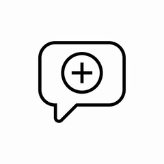 speech bubble plus create chat icon sign vector