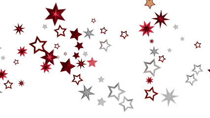 Red and Silver Stars on White