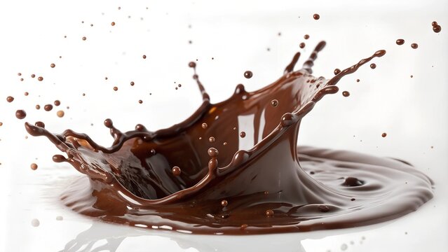 Chokolate splash isolated on white background