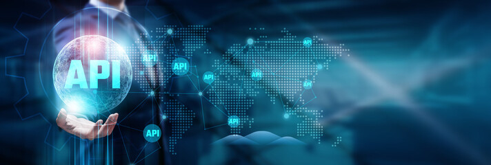 Hand touching a global network connection: seamless integration with technology, futuristic data exchange, and connectivity powered by application programming interfaces (APIs) worldwide.