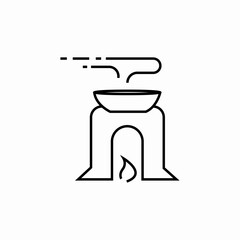 bonfire cook icon sign vector