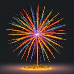 Fototapeta premium Großes Feuerwerk. Generative AI Technologie