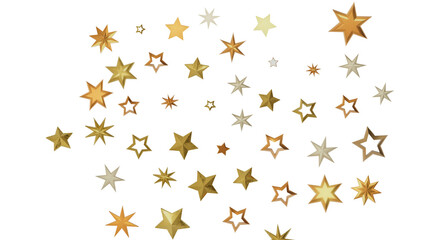 An image of scattered golden stars on a black background, representing the night sky