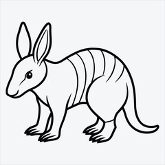 Fototapeta premium Aardvark line art White background illustration Generative Ai
