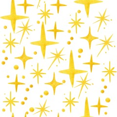 Cute watercolor stars  seamless pattern