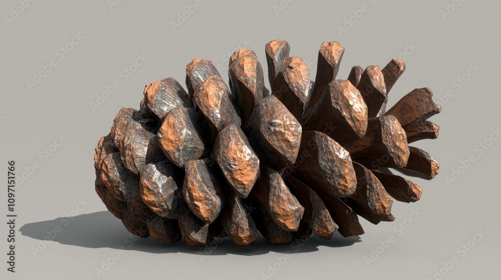 Poster a detailed view of a single large pine cone