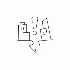 earthquake exclamation mark icon sign vector