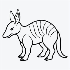 Fototapeta premium Aardvark line art White background illustration Generative Ai