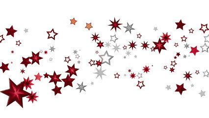 Red and Silver Stars Scattered Background