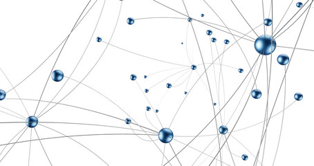 Abstract polygonal space with connecting dots and lines. Dark background. Connection structure. 3d Widescreen