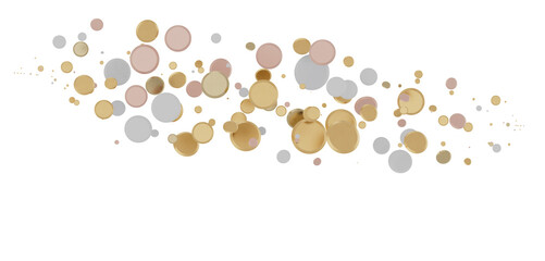 gold  Delight: Captivating 3D Illustration of Joyful gold Confetti