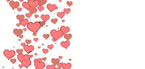 hearts on a pink background. 3d render illustration for advertising. Valentine's Day.