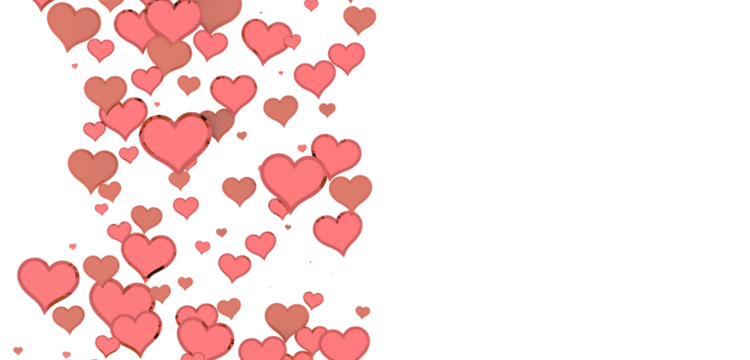 hearts on a pink background. 3d render illustration for advertising. Valentine's Day.