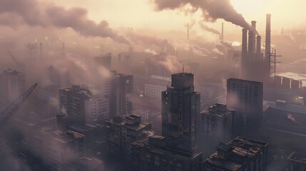 Obraz premium Industrial urban landscapes disaster zones highlighting rapid reconstruction and resilient infrastructure