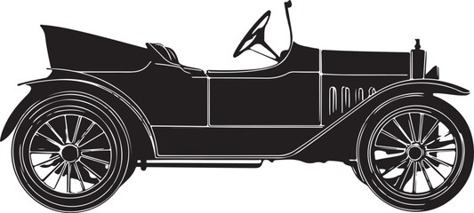 Vintage Car Vector Illustration with Transparent Background