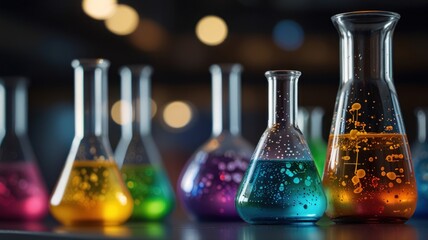Colorful Laboratory Flasks