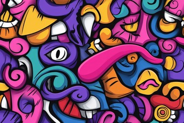 Fototapeta premium Vibrant collection of abstract characters in colorful design