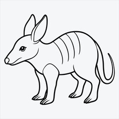 Fototapeta premium Aardvark line art White background illustration Generative Ai