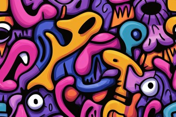 Obraz premium Vibrant abstract artwork filled with colorful shapes and designs