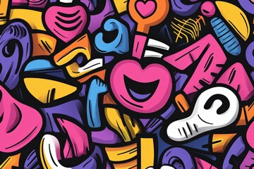 Obraz premium Colorful abstract design featuring playful shapes and vibrant patterns