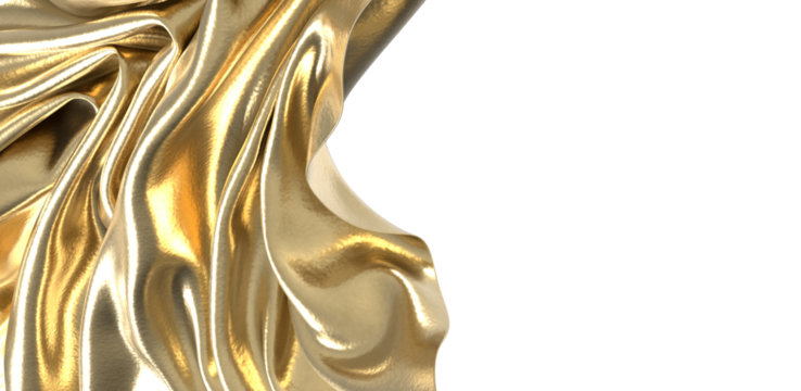 Golden fabric flowing in the wind A luxurious and abstract design