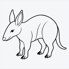 Naklejka premium Aardvark line art White background illustration Generative Ai