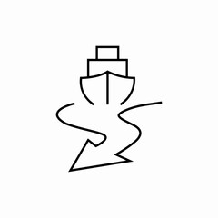ship sea way icon sign vector
