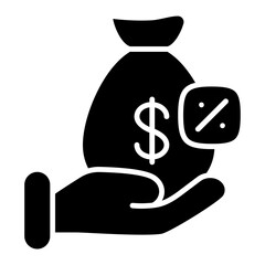 Business Loan Icon with Briefcase and Dollar Symbol for Business Financing