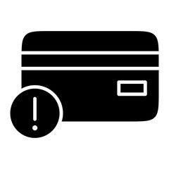 Overdraft Icon with Credit Card and Warning Sign