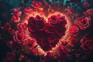 A romantic Valentine��s Day design showcasing hearts and roses in UHD resolution.